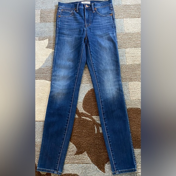 Madewell 10” High Rise Skinny Jeans Eardley Medium Blue Wash - Picture 2 of 9